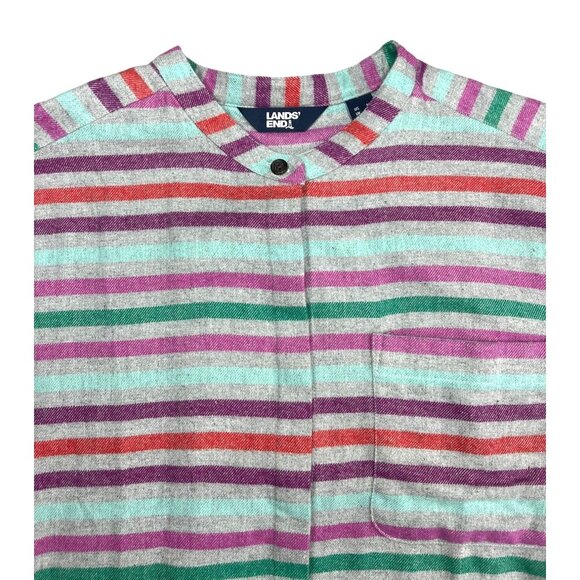Lands End Womens Flannel A-Line Long Sleeve Tunic Multicolored Long Sleeve M - Picture 12 of 16